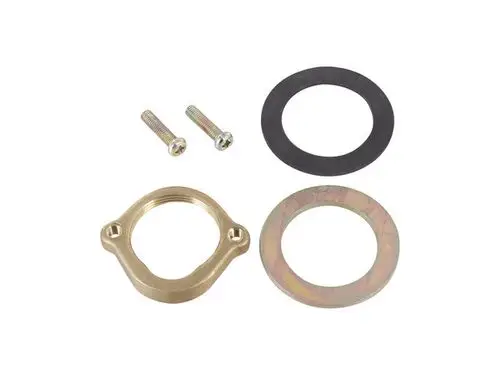Befestigungsset bestehend aus einer metallischen Halterung, zwei Schrauben sowie zwei Dichtungen, geeignet für Ideal Standard Produkte.